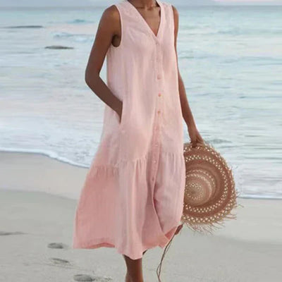 BIANCA – Sleeveless Shirt Dress Summer