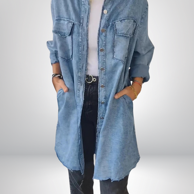 Sofia | Stylish and Versatile Long-Sleeved Denim Jacket with Collar