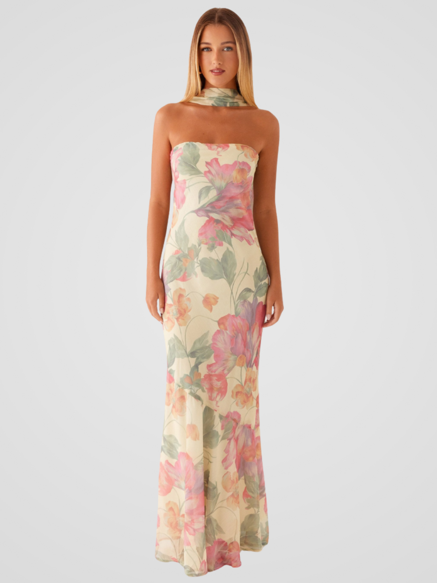 Aperti™ | Bandeau Dress in Floral Chiffon