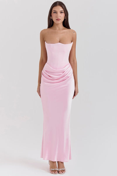 Hera™ | Elegant Strapless Party Dress in Solid Color