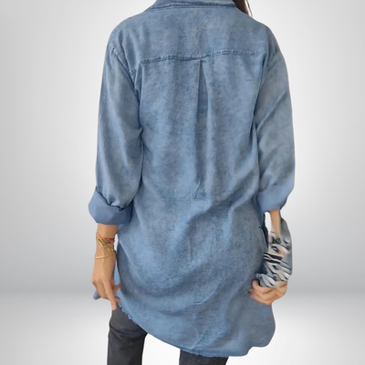 Sofia | Stylish and Versatile Long-Sleeved Denim Jacket with Collar