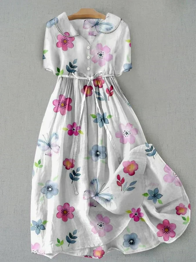 Lyric™ I Trendy Dress with Waist Lacing and Floral Pattern