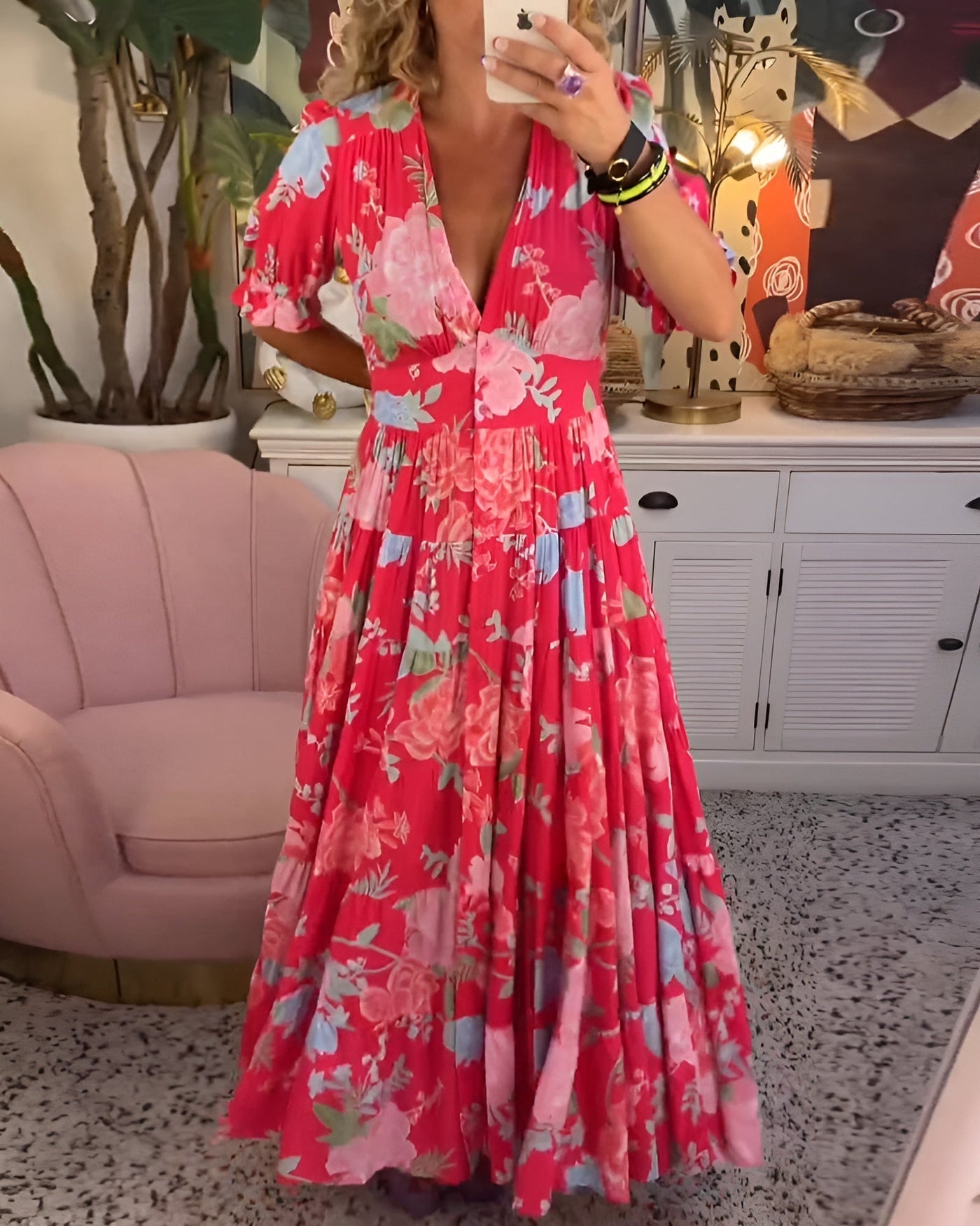 CATERINA – Maxi Dress Floral Feminine