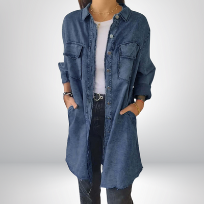 Sofia | Stylish and Versatile Long-Sleeved Denim Jacket with Collar