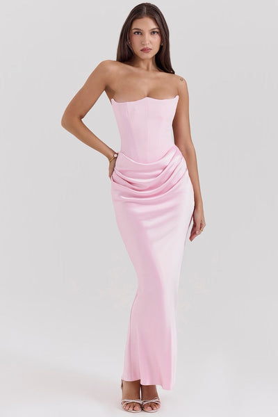 Hera™ | Elegant Strapless Party Dress in Solid Color