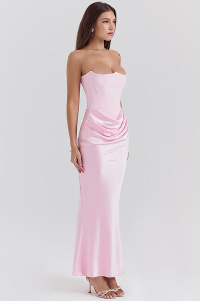 Hera™ | Elegant Strapless Party Dress in Solid Color
