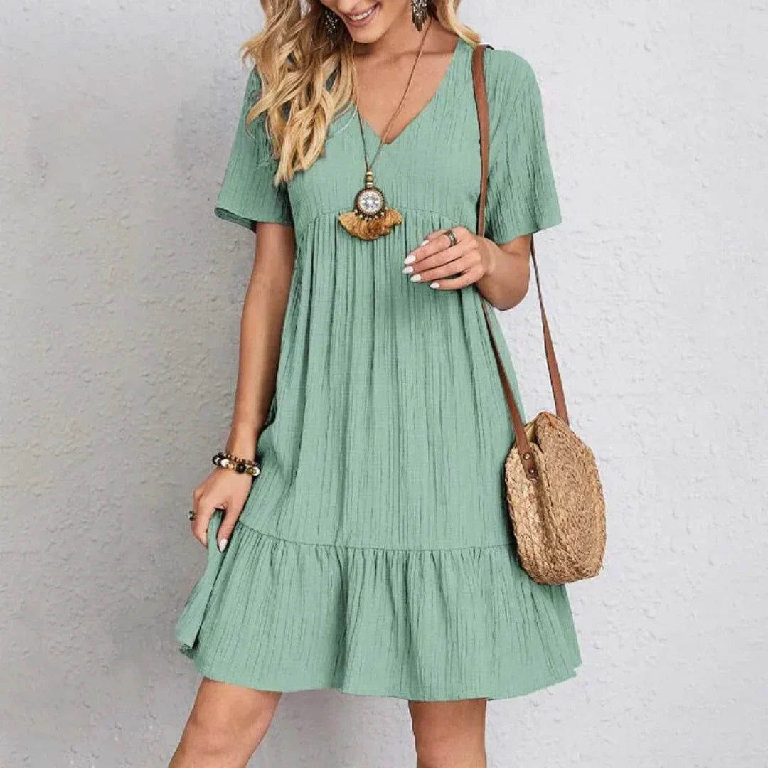 Elske™ | Elegant V-Neck Mini Dress