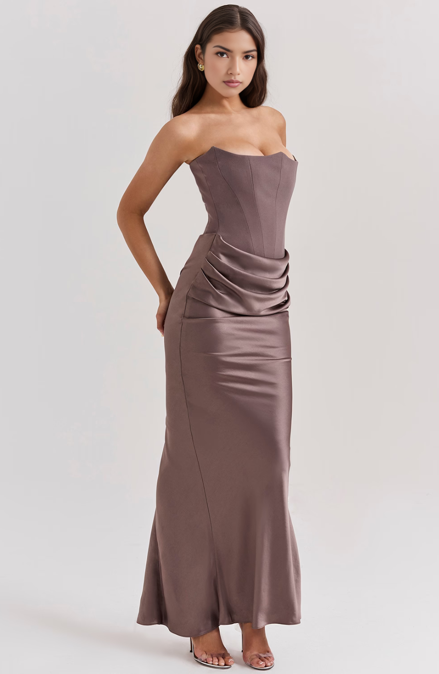 Hera™ | Elegant Strapless Party Dress in Solid Color