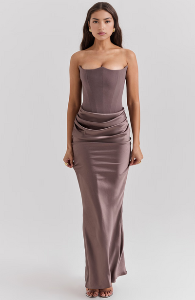 Hera™ | Elegant Strapless Party Dress in Solid Color
