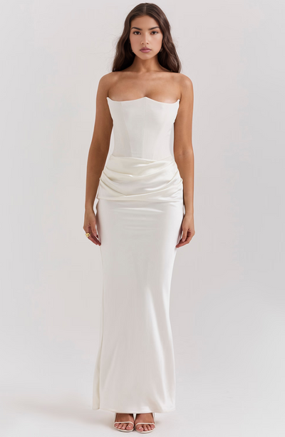 Hera™ | Elegant Strapless Party Dress in Solid Color