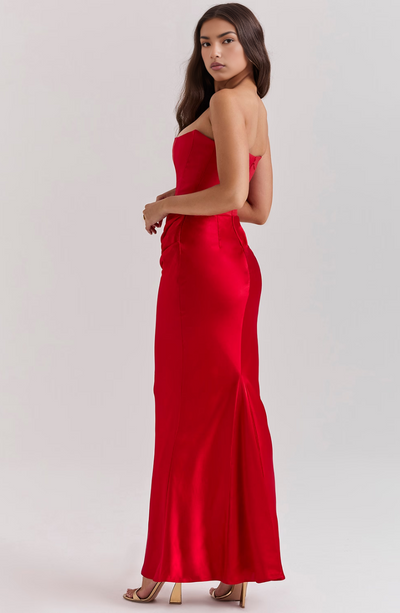 Hera™ | Elegant Strapless Party Dress in Solid Color