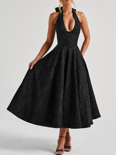 Maya™ | Elegant Midi Lemon Dress