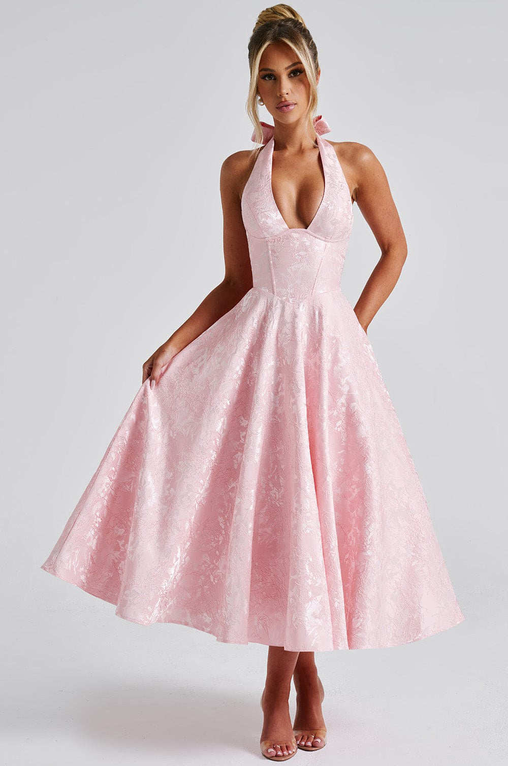 Maya™ | Elegant Midi Lemon Dress