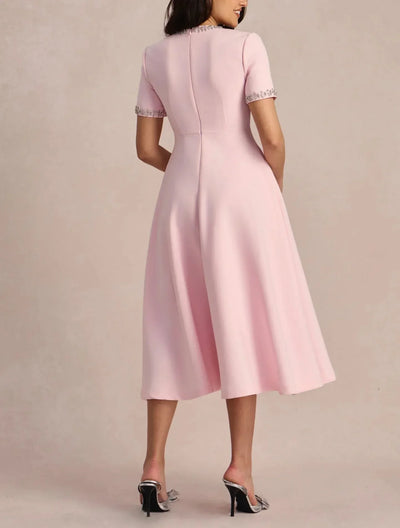 Raffaella™ | Flared Dress with Bows and Pearls