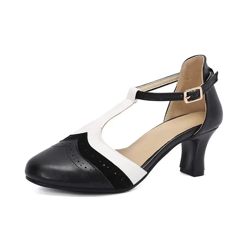 ASILETO – T-Strap High Heels with Round Toe