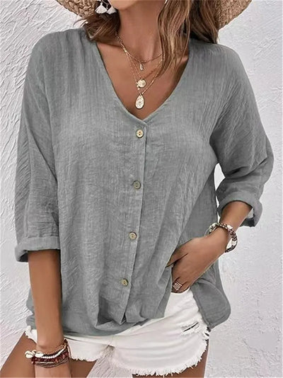 Elina™ – Elegant Blouse V-Neck