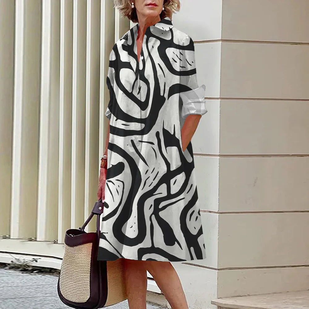ALINA – Midi Dress Stripes A-Line
