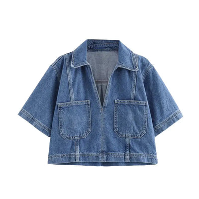 Sofia | V-Neck Denim Set