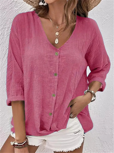 Elina™ – Elegant Blouse V-Neck