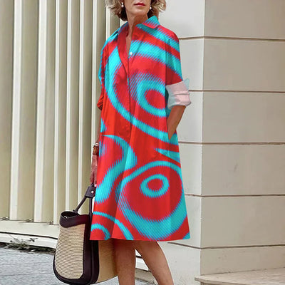 ALINA – Midi Dress Stripes A-Line