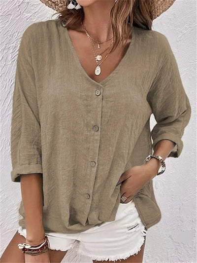 Elina™ – Elegant Blouse V-Neck