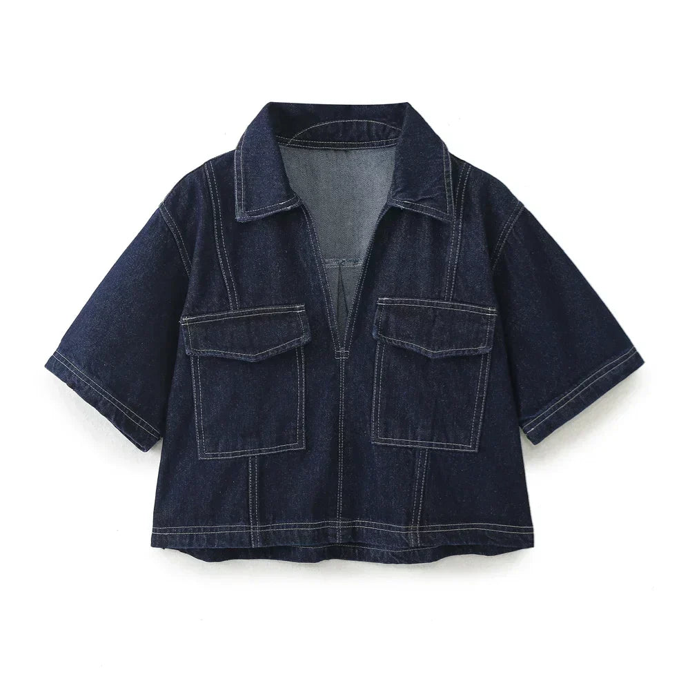 Sofia | V-Neck Denim Set