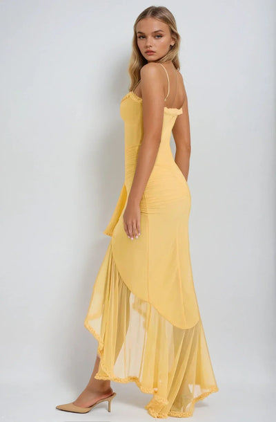 Clarissa™ | Maxi Dress in Yellow Mesh