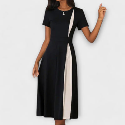 DIANA – Black and White Midi Dress