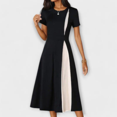 DIANA – Black and White Midi Dress