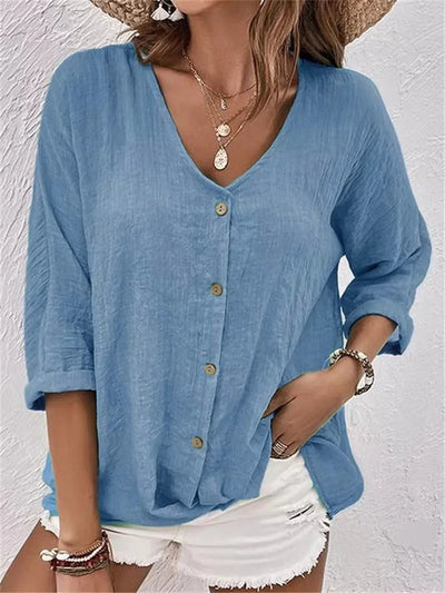 Elina™ – Elegant Blouse V-Neck