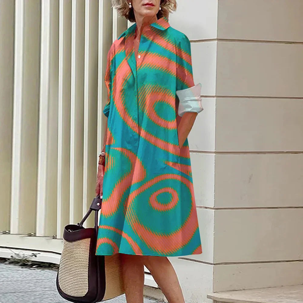 ALINA – Midi Dress Stripes A-Line
