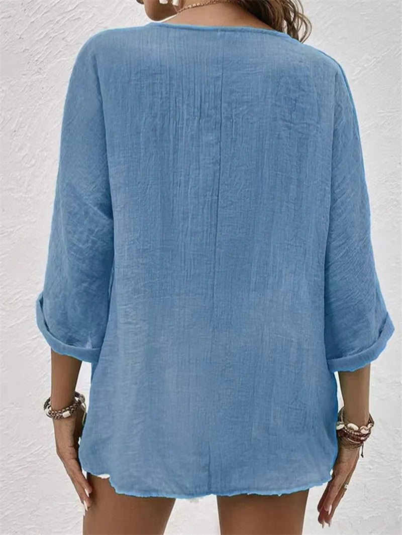 Elina™ – Elegant Blouse V-Neck
