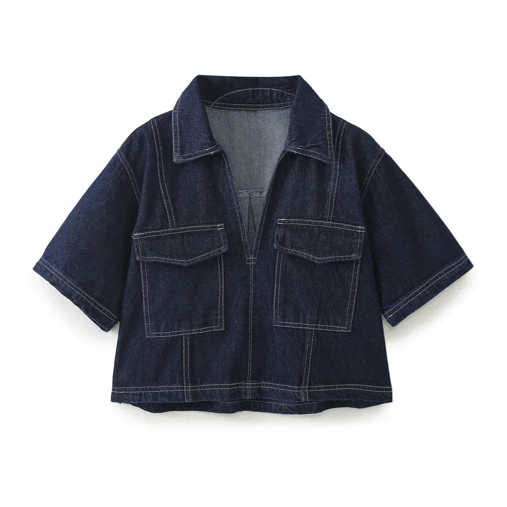 Sofia | V-Neck Denim Set