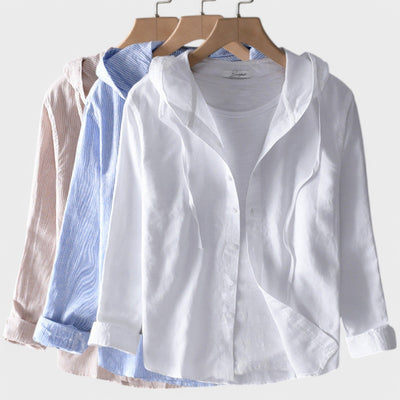 CLARA – Cotton Blouse with Hoodie