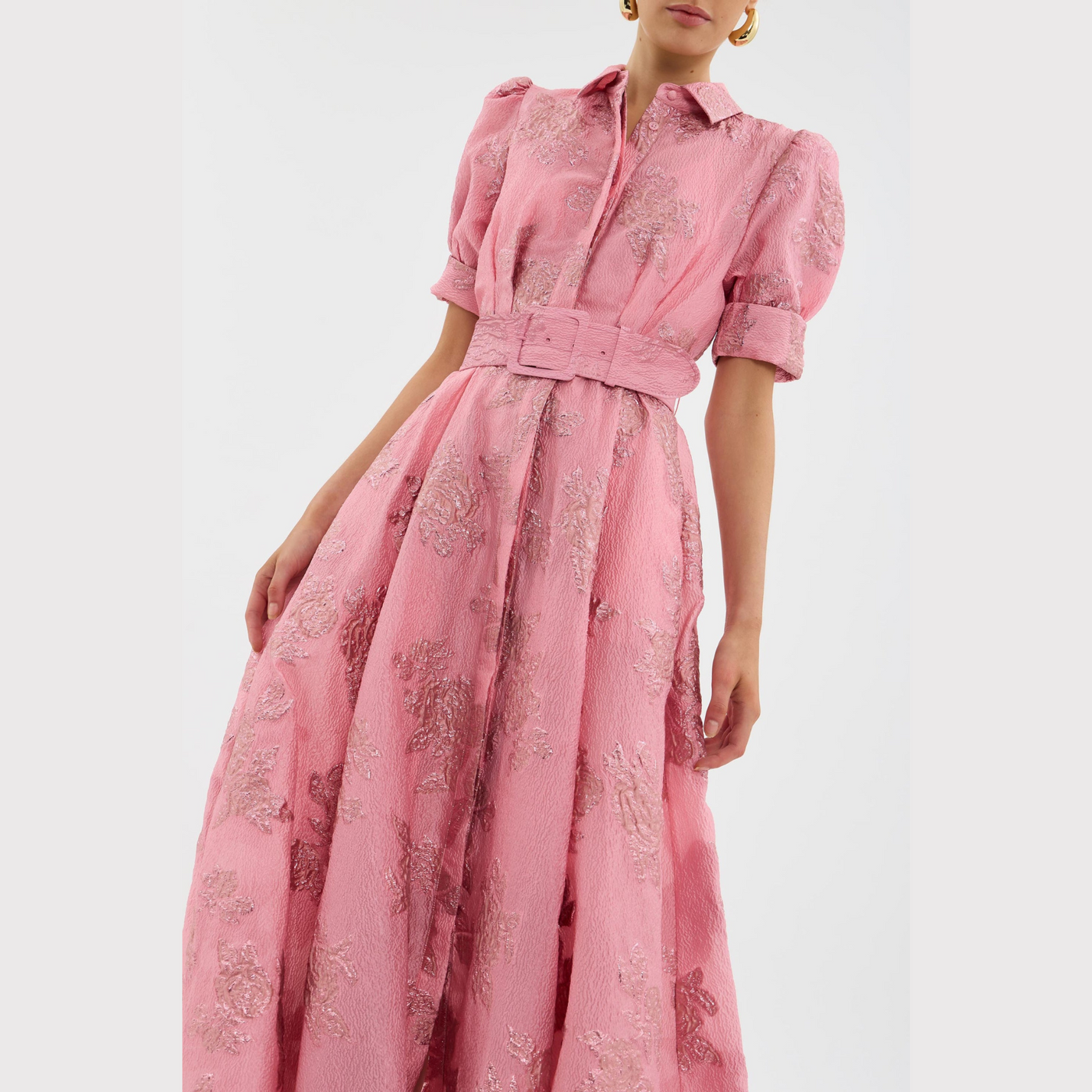 Beatrice™ | Pink Dress with Puff Sleeves