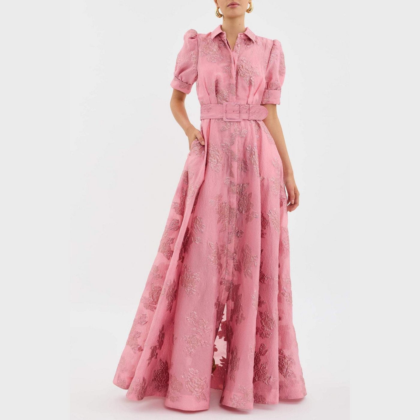 Beatrice™ | Pink Dress with Puff Sleeves