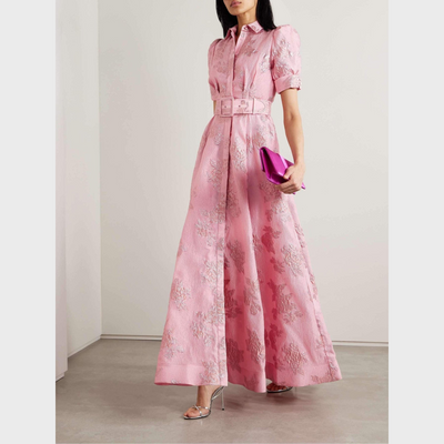 Beatrice™ | Pink Dress with Puff Sleeves