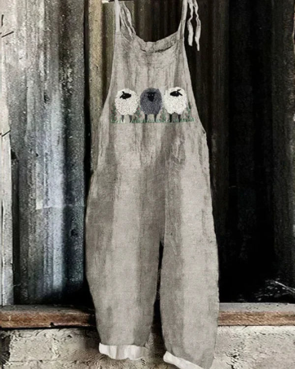 MIRA – Vintage Overall with Sheep Pattern