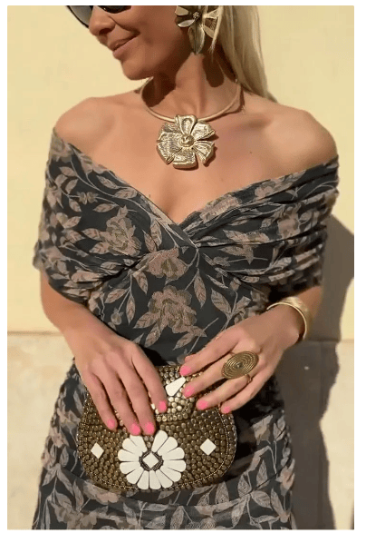 Serena™ | Long Floral Dress with Off-Shoulder Design
