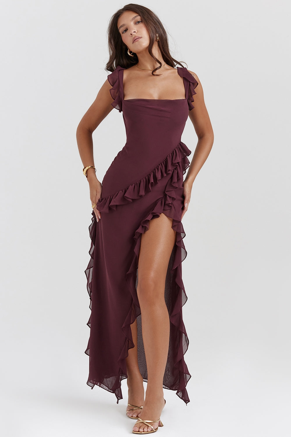 Angelica™ | Long Evening Dress with Pleats