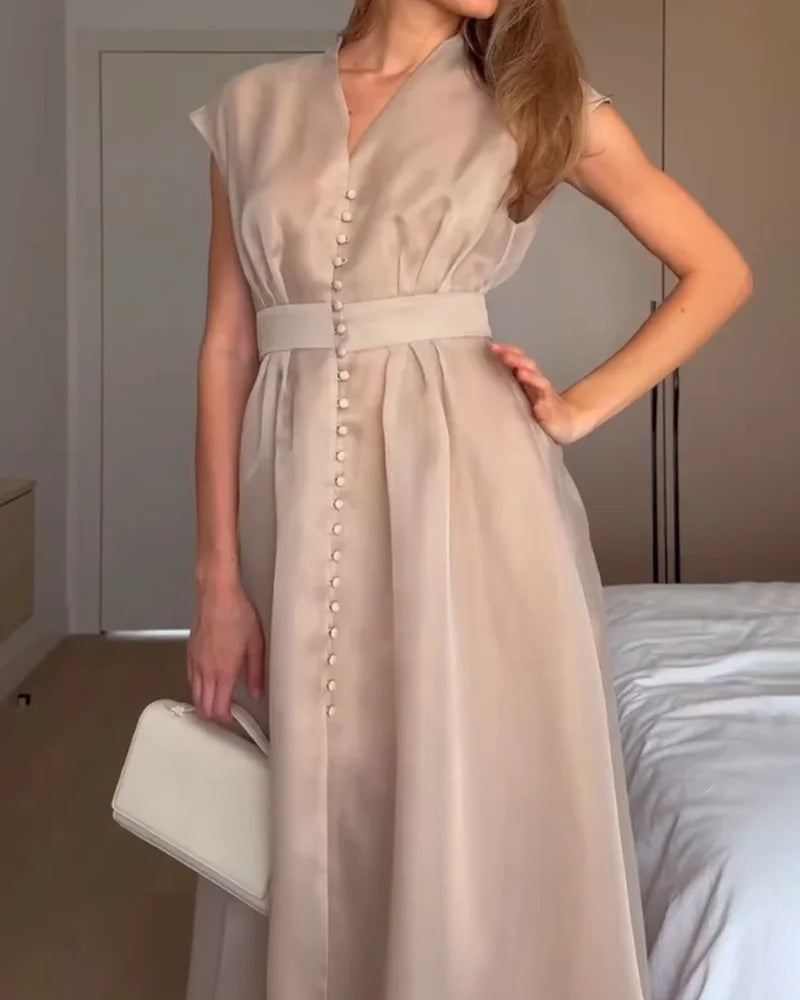 Catherine | Elegant V-Neck Dress