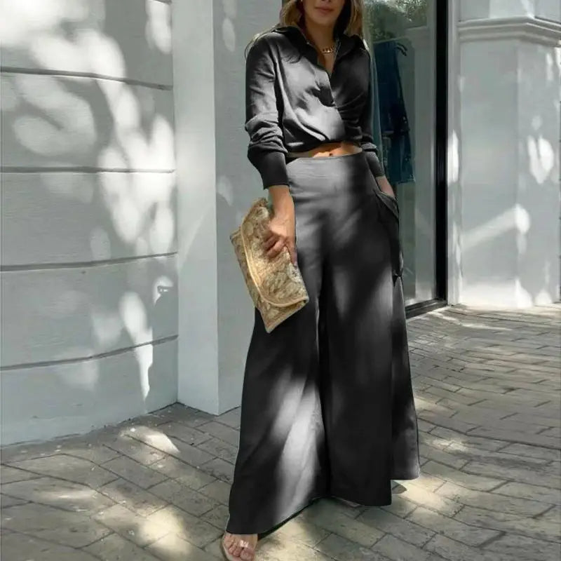 Summer Set – Knotted Shirt & High-Waisted Palazzo Pants