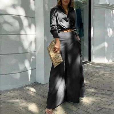 Summer Set – Knotted Shirt & High-Waisted Palazzo Pants