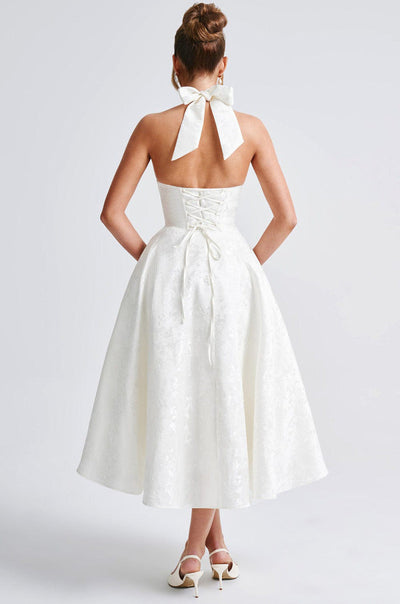 Maya™ | Elegant Midi Lemon Dress