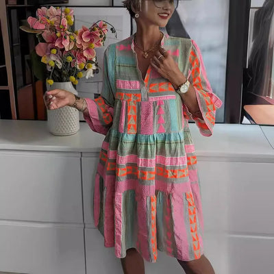 CHLOE – Short Boho Dress with Stripes
