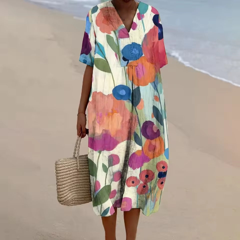 EMMA – Casual Linen Dress in A-Line
