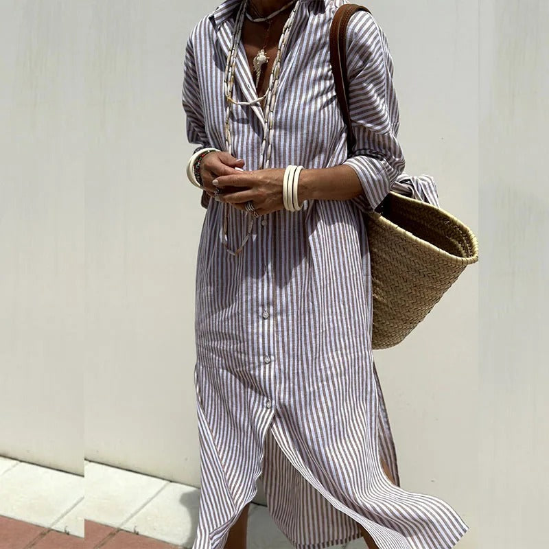 ARMELLE – Elegant Striped Summer Dress