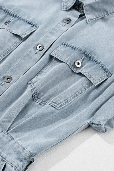 Sofia | Elegant Denim Dress with Short Batwing Sleeves