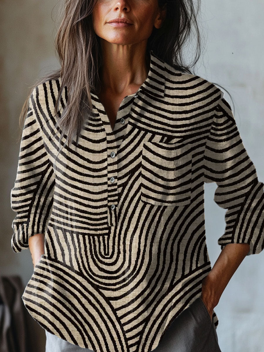 Rita | Abstract Striped Shirt