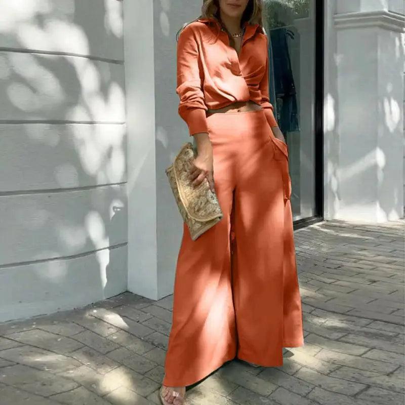 Summer Set – Knotted Shirt & High-Waisted Palazzo Pants